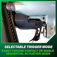 Vista 7 de Clavodora estructural Metabo HPT, clavadora neumática de potencia preferida por profesionales y herramienta de marco para pisos, cubiertas de techo