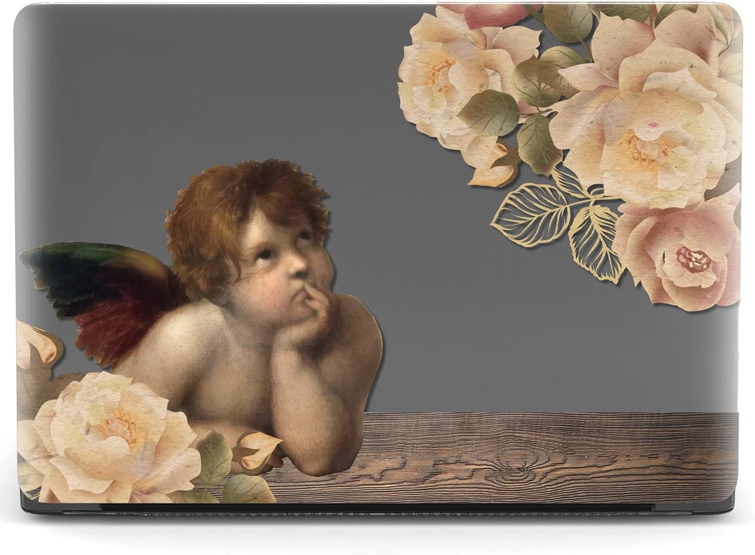 Mertak Hard Case Compatible with MacBook Pro 16 14 Air 15 13 inch M3 M2 M1 Mac 2024 2023 2022 2018 Raphael Print Roses Girl Shell Cover Plastic Protective Angel Sistine Madonna Laptop Art
