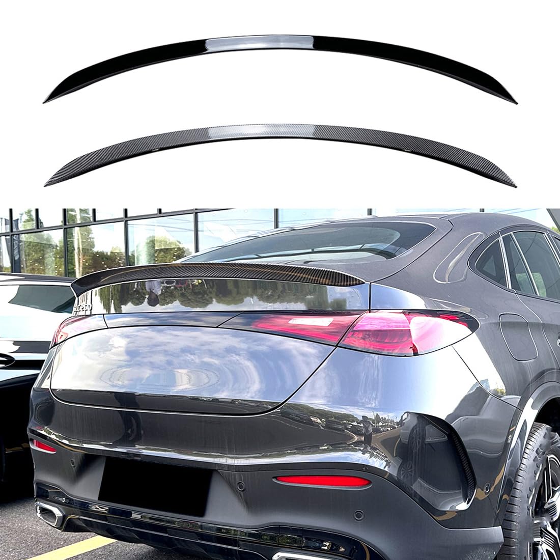 para Mercedes Benz GLC Coupe C254 2023+ Alerón Trasero de Maletero y Techo de ABS, Gloss Black