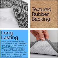 Vista 3 de GORILLA GRIP Alfombra de baño 42x24, gruesa, suave y absorbente de chenilla, alfombrillas de microfibra de secado rápido, alfombras para piso