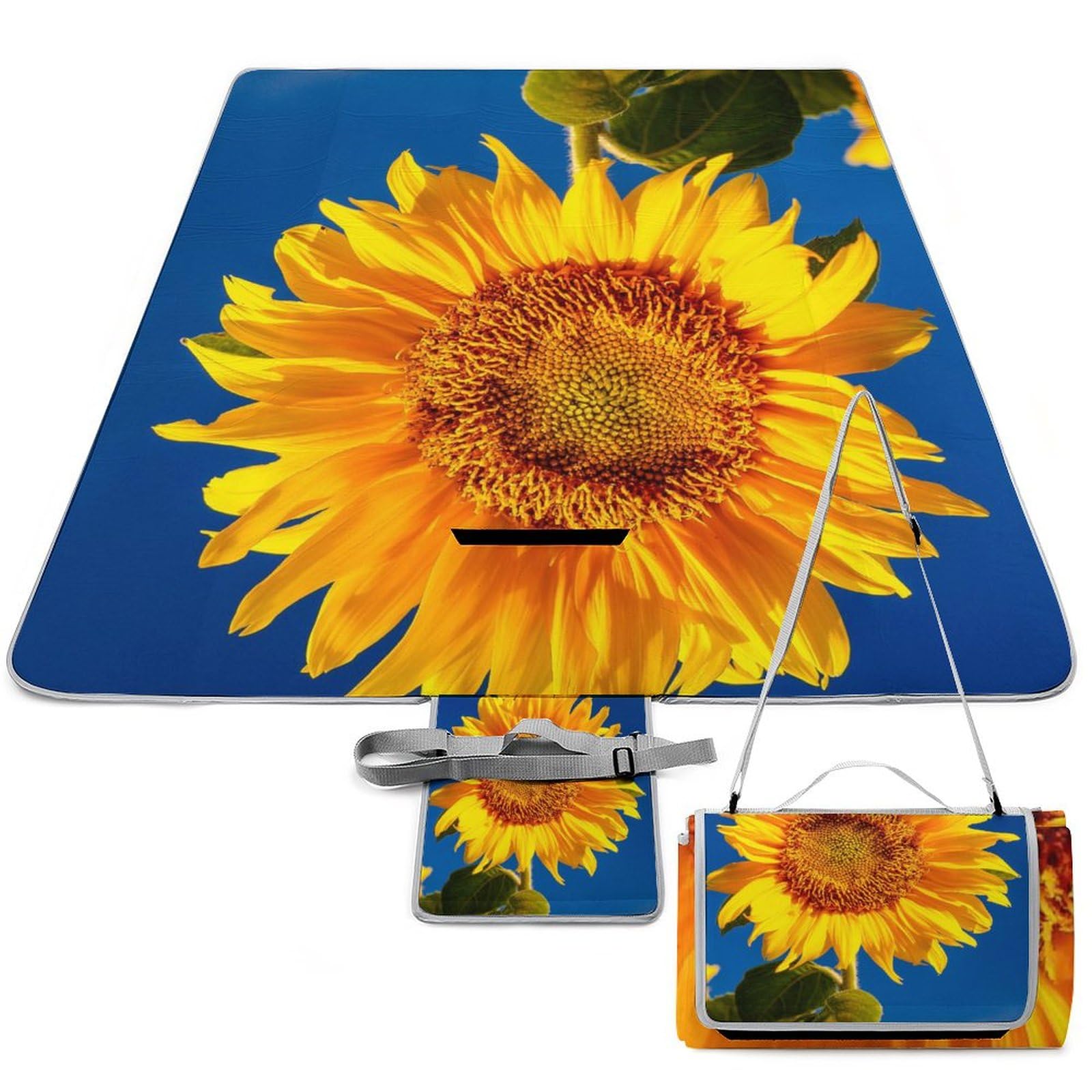 3D Stampa SunFiore Coperta Picnic Impermeabile Stuoia Spiaggia Pieghevole Coperta Da Picnic Per Spiaggia Campeggio Pic-nic Attività All'aperto 148x148cm