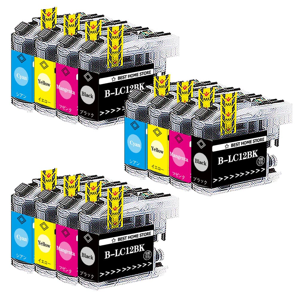 Amazon.co.jp: ブラザー用 LC12-4PK (3BK/3C/3M/3Y) 【12色セット