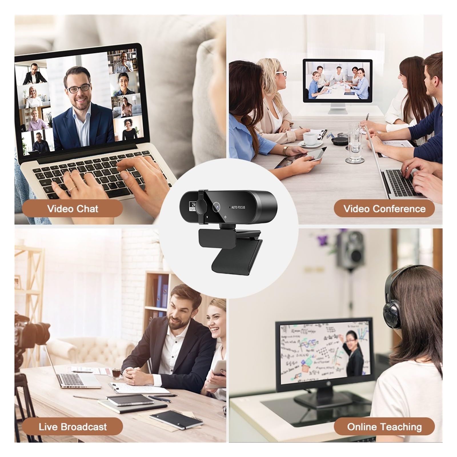 Cámara Web, Webcam 4K 1080P Mini cámara 2K Full HD Webcam con micrófono 15-30fps USB Web CAM for PC Laptop Video Shooting Camera(4K)