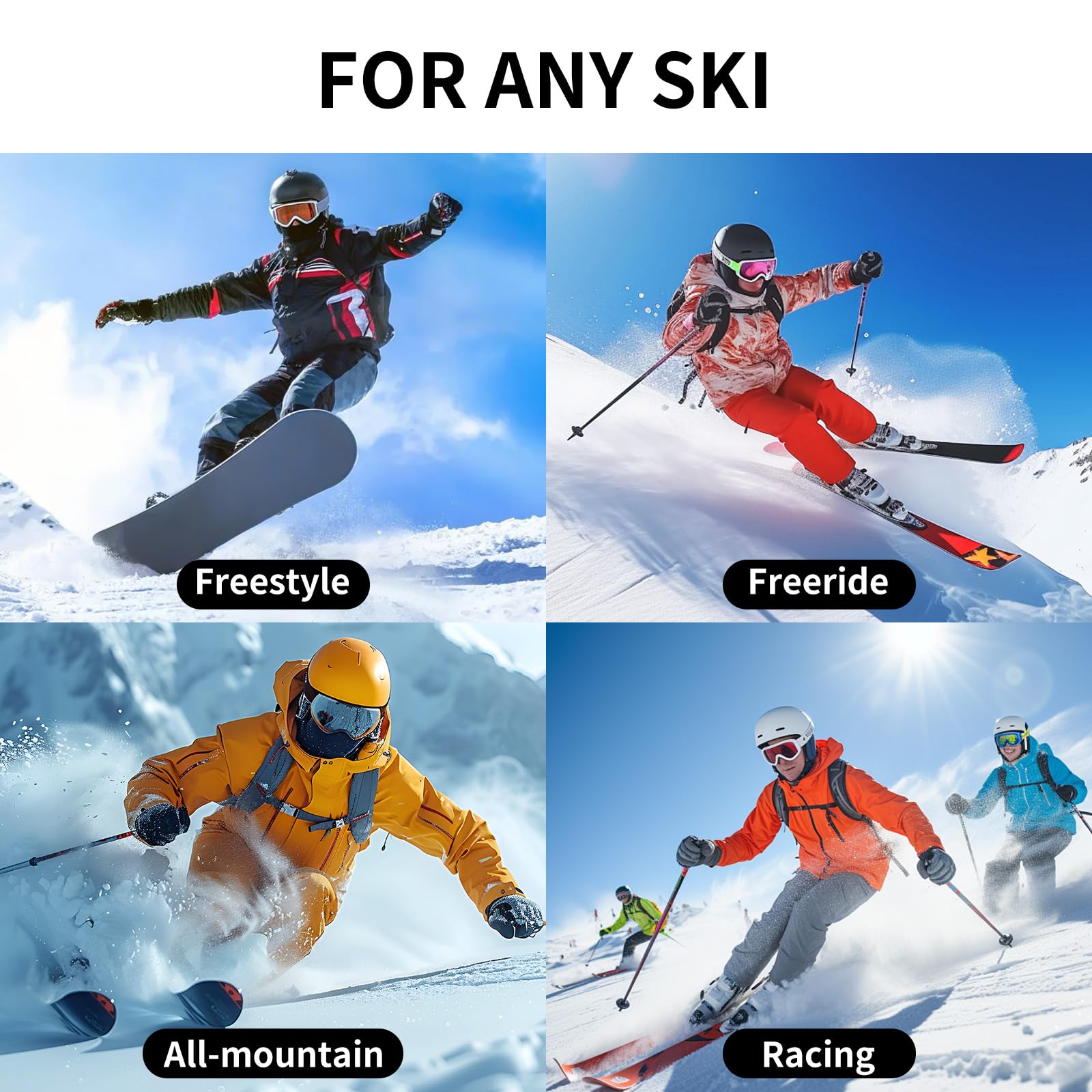 Estante de Pared para Esquí y Snowboard Compatible con Cualquier Modelo de Esquí y Snowboard Soporte de Pared de Esquí para el Hogar y el Garaje