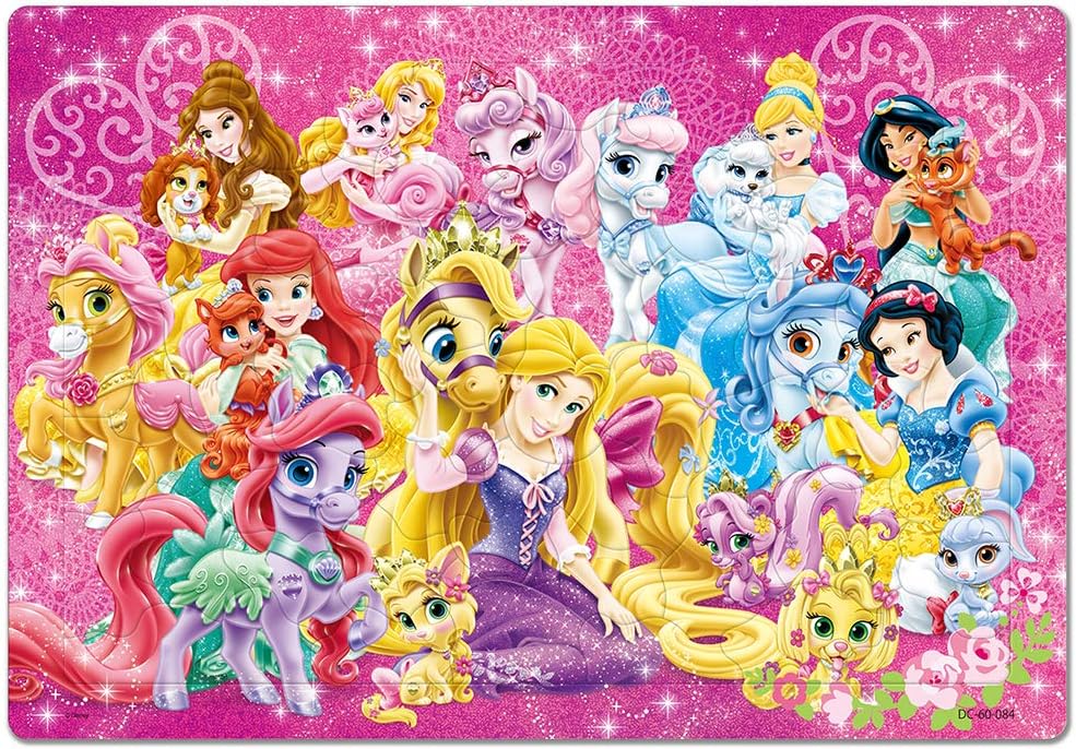 Amazon 60ピース 子供向けパズル ディズニー プリンセスとロイヤルペット チャイルドパズル ジグソーパズル おもちゃ
