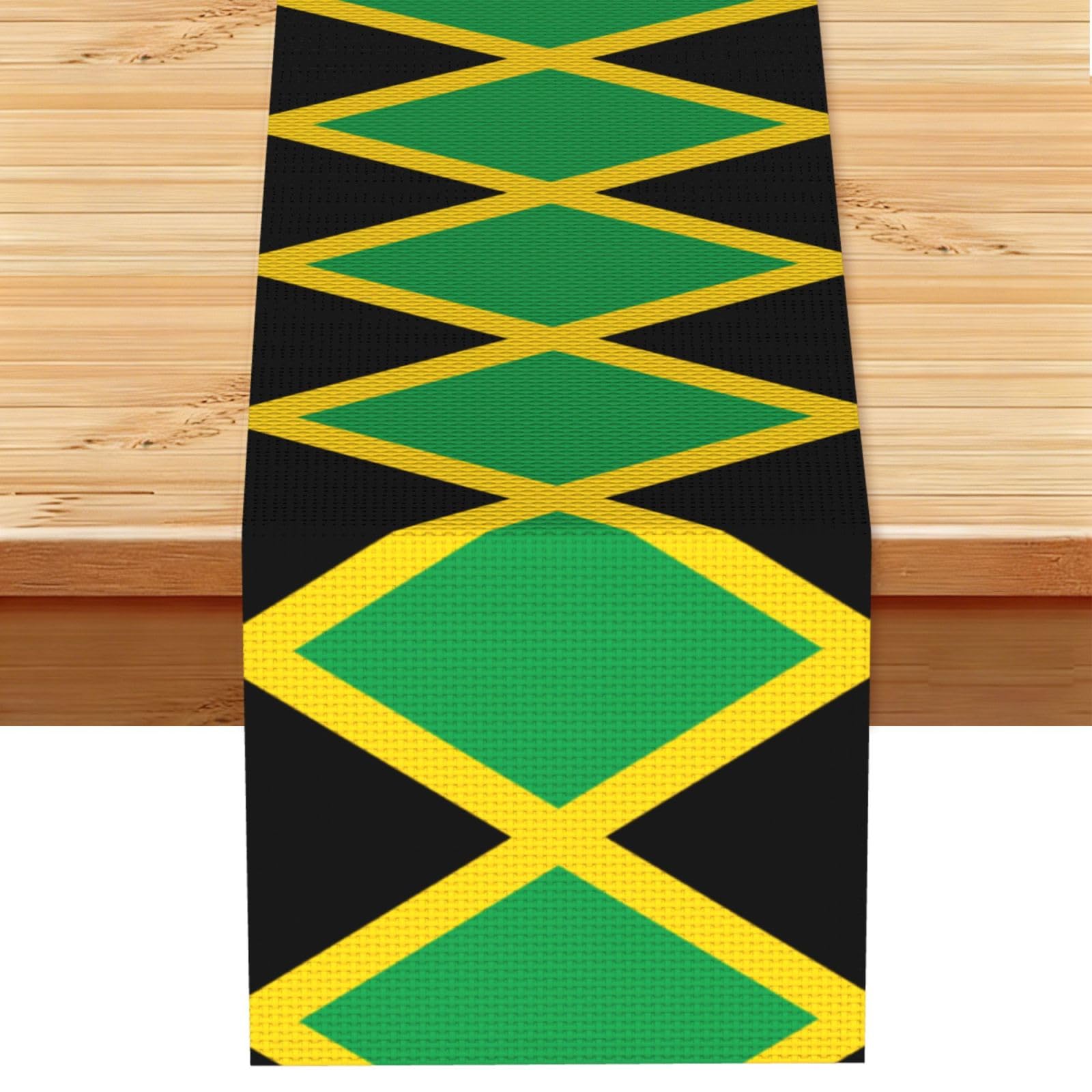 Flag of Jamaica Multi Purpose Table Runner for Home Decor, Printed Table Cloth for Kitchen Table, Countertops & Dining Area