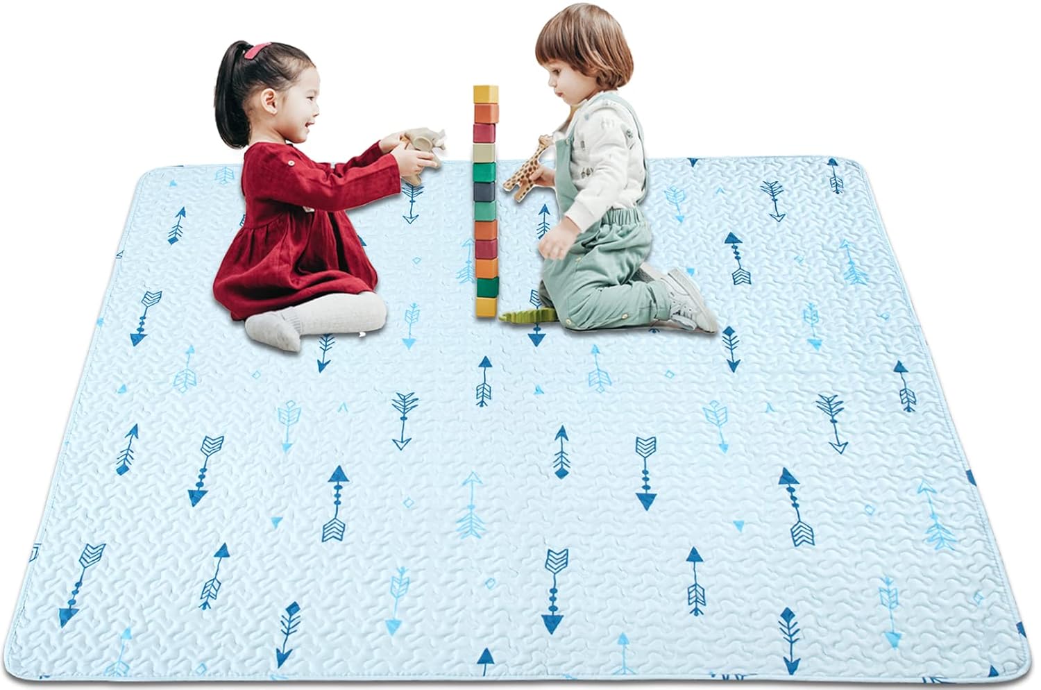 Baby Floor Play Mat Foldable Crawling Mat, 50x50 Play Mat