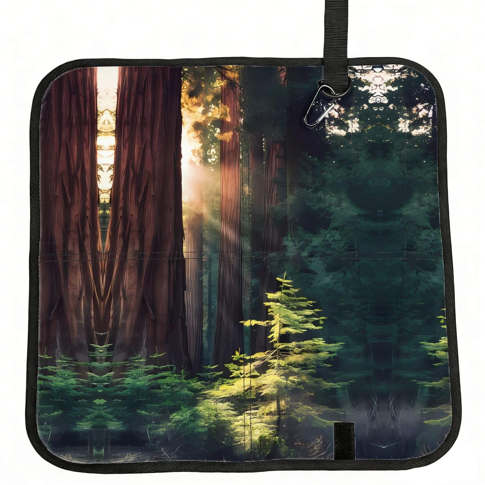 WBQLSL Morning Sunlight in Wilderness Foldable Seat Cushion - Portable Stadium Pad with Carabiner for Camping Hiking Picnic Beach
