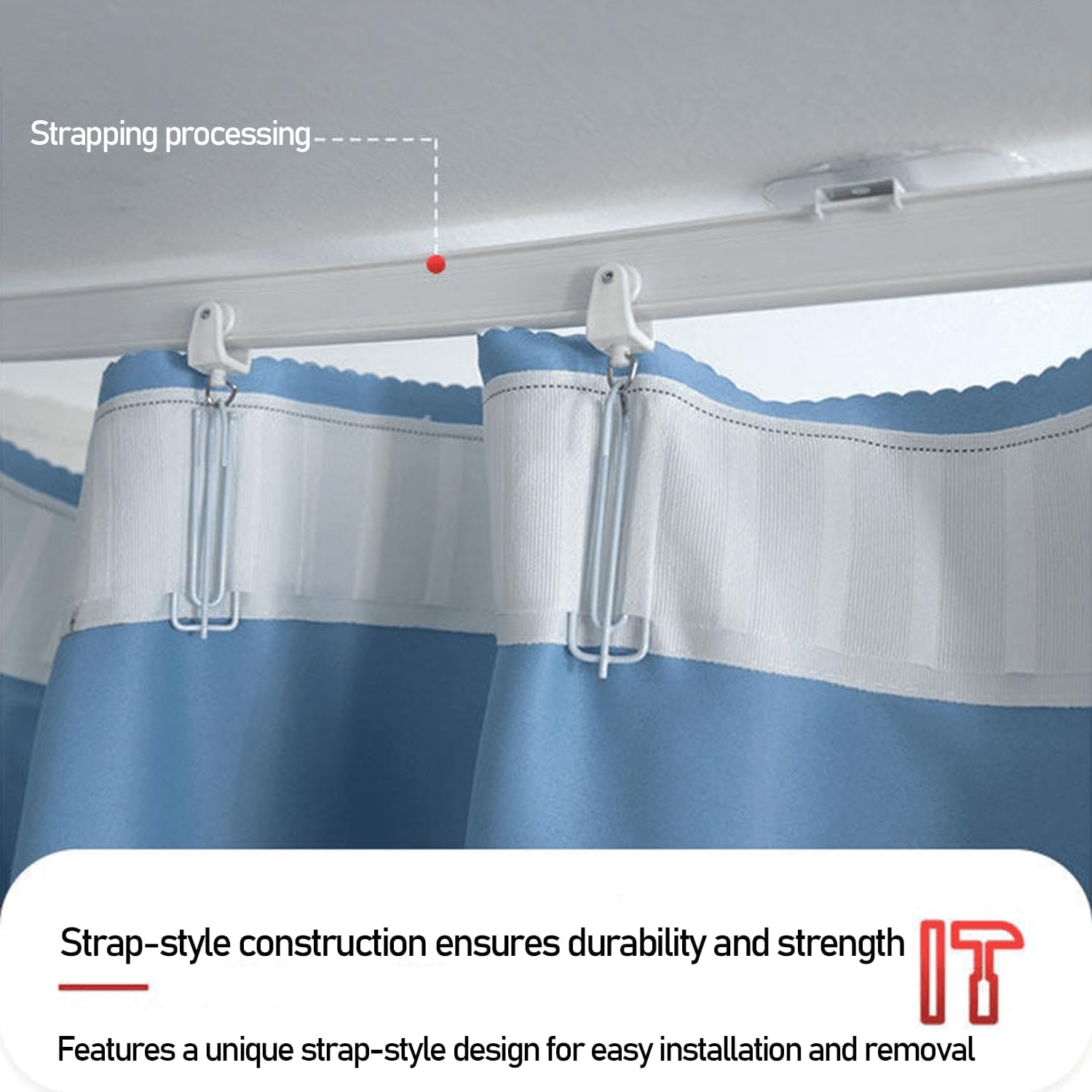 Two Tone Bed Curtains, A Thick Privacy Canopy, and Blackout Dust-Proof Curtains, Easy to Install, for Single Beds in Dorm Rooms for Both Male and Female Students,A,78.7 × 39.4 × 59.1in