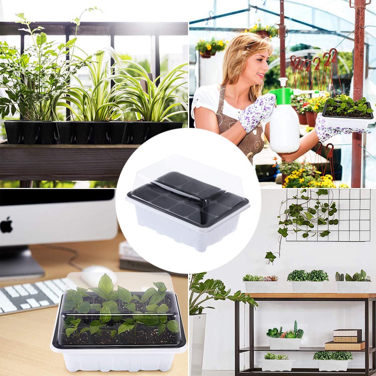 BESPORTBLE Vaschette Semenzaio 10 Confezione 12 Celle Plastico Bianco | Pervious To Light, Drain Holes e Proper Drainage, Gardening per Small Plants e Peppers
