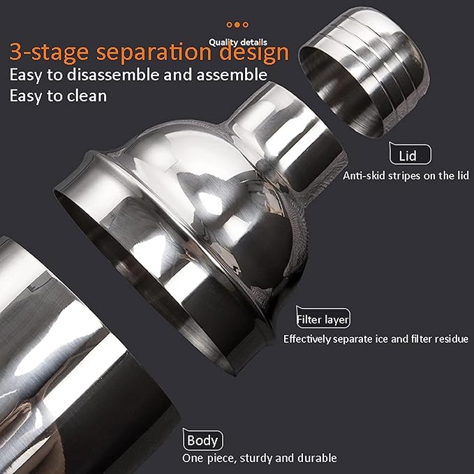 Set de Coctelería 11 Piezas Acero Inoxidable con Stand 550 ml miniatura 7