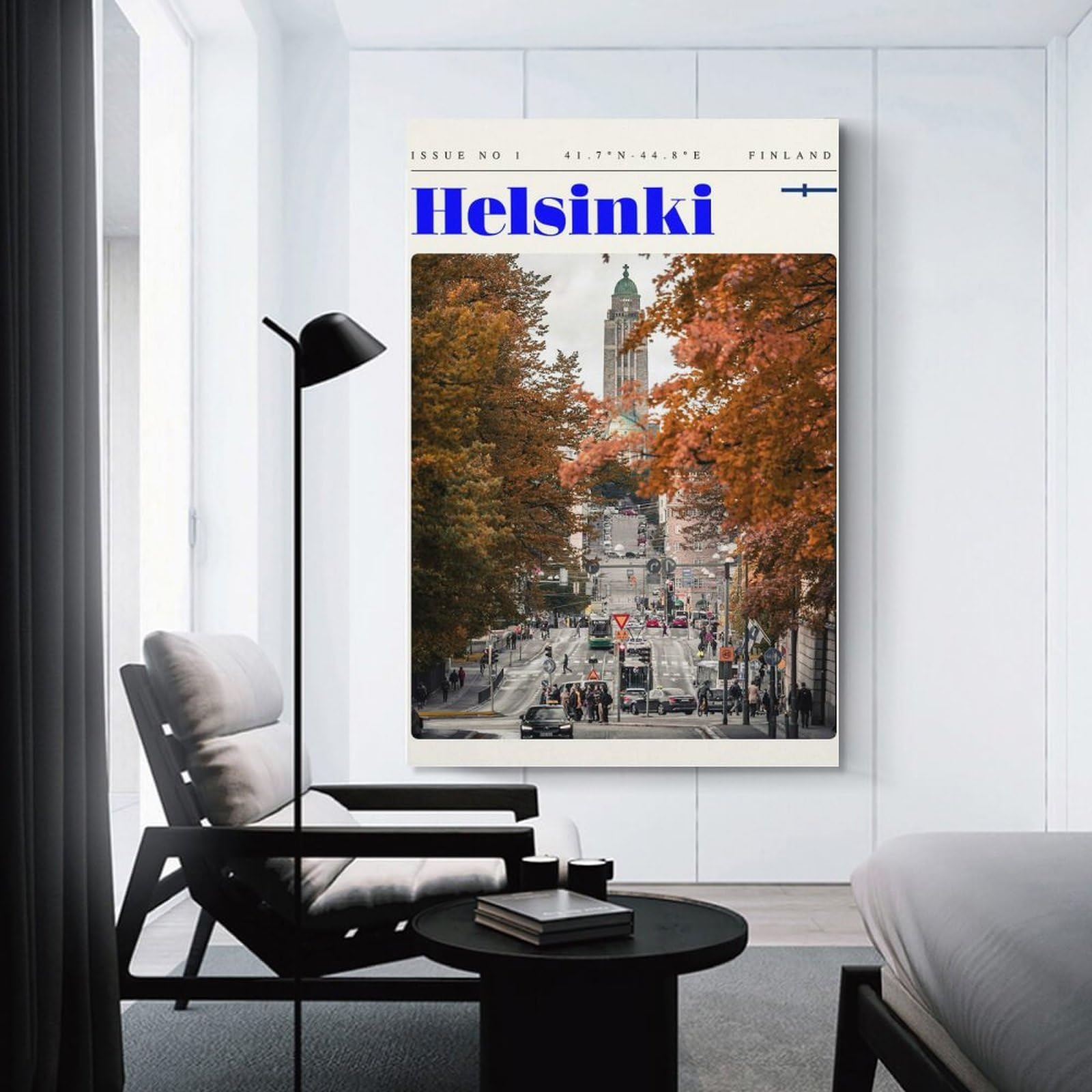 Junmoney Hanging Wall Art Helsinki Finland Travel Art, 16x24inch(40x60cm), for Wall Displays, Bedrooms Or Room Updates, Wall Decor Suited to Curated Displays