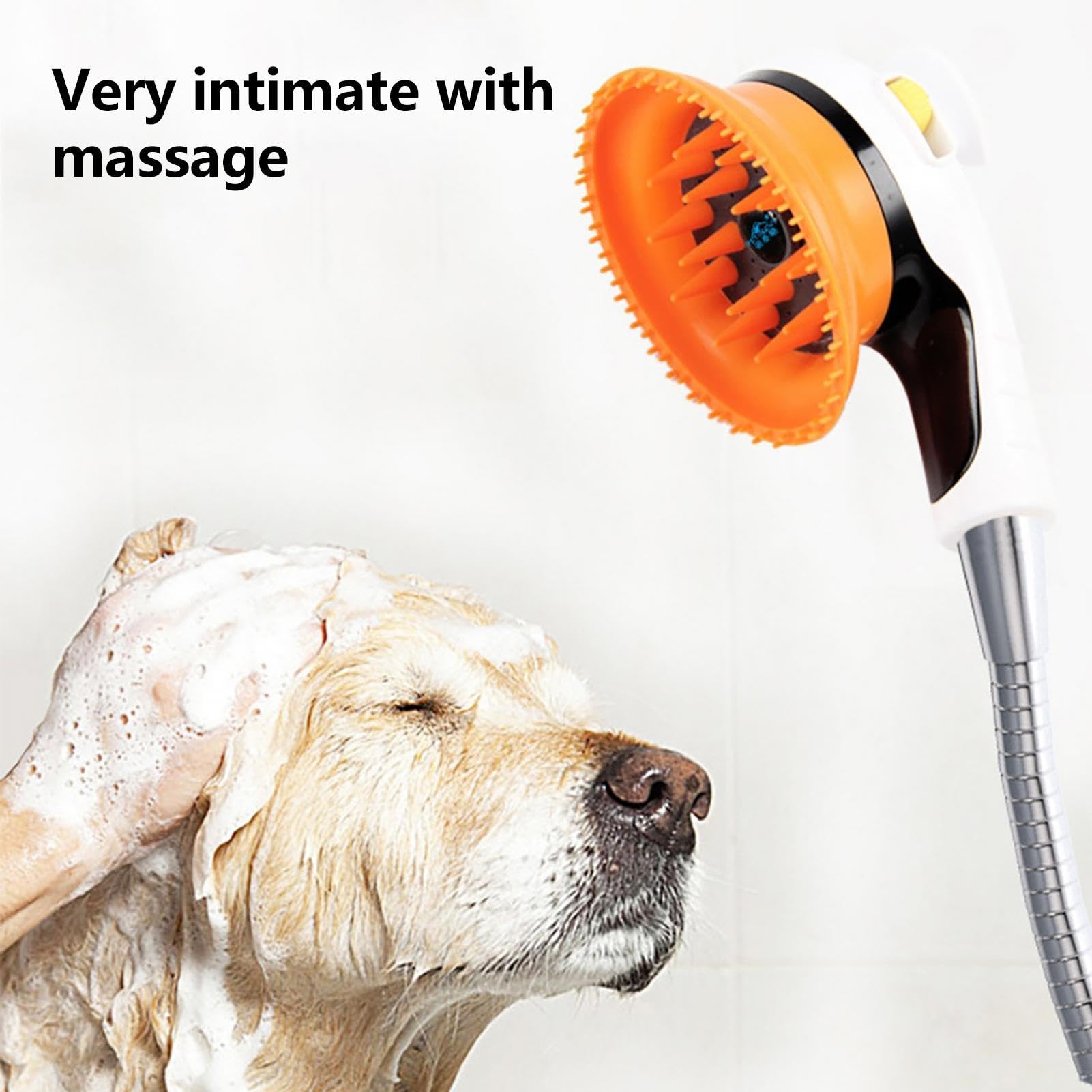 Accesorio de ducha para perros, manguera rociadora de bidé de mano de goma, cabezal de ducha para mascotas, rociador de baño para lavado de cabeza de perro, kit de cabezal de ducha de mano