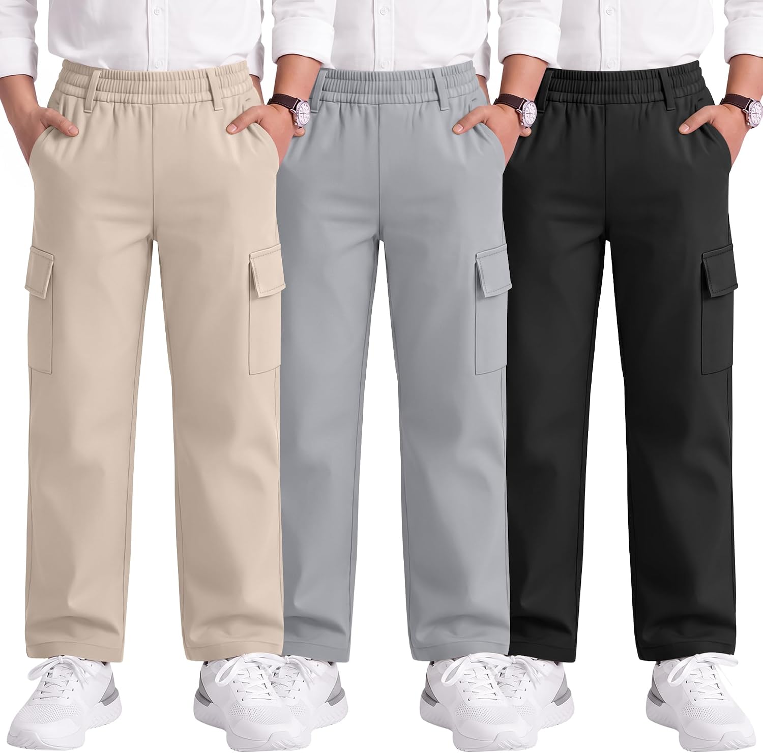 3 Pack Boys' School Uniform Pants 6-14 Years