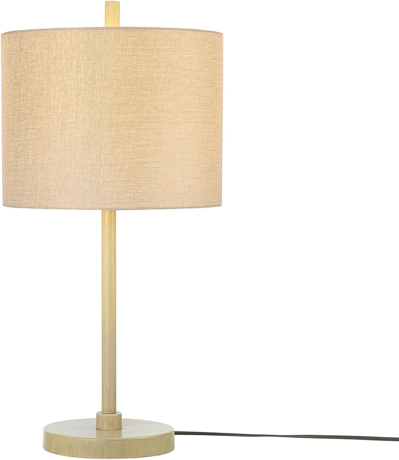 GLOBE Electric 65916 22" Table Lamp, Light Faux Wood, Jute Shade
