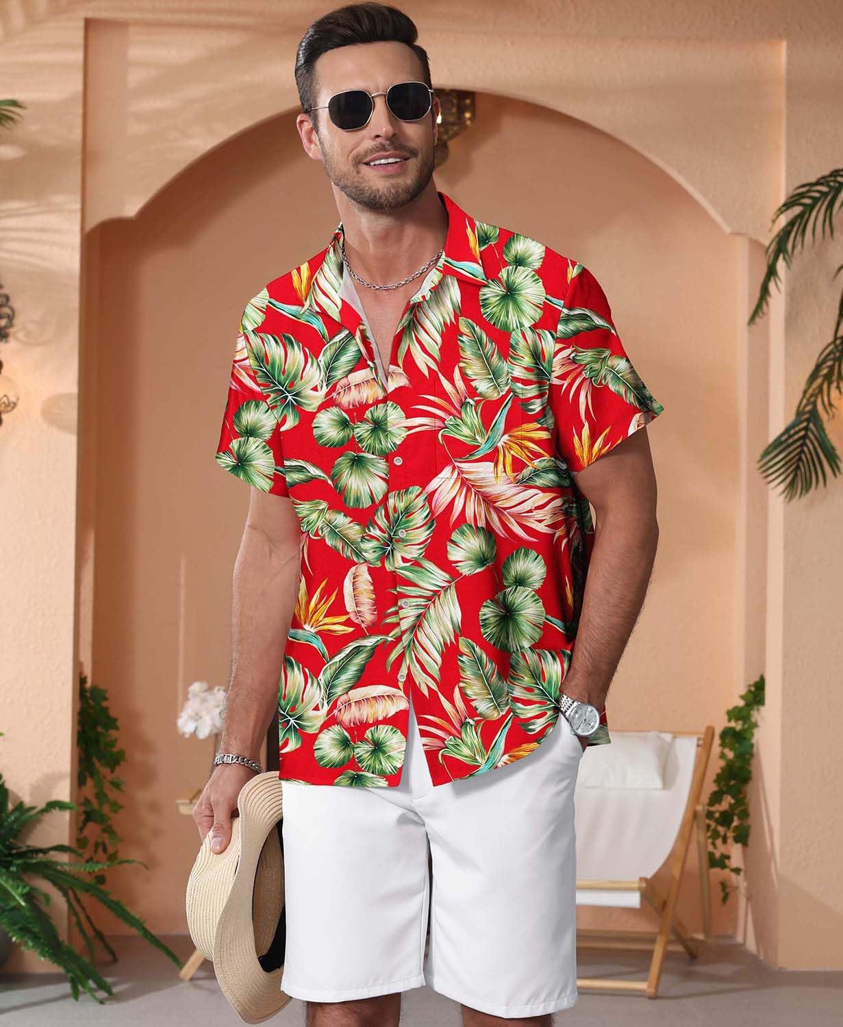 KYKU Funky Hawaiian Shirt for Men Palm Beach Shirts Tropical Vacation Clothes - Image 3
