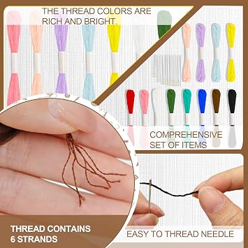 24 Skeins Sashiko Thread,18Pcs sashiko Needles, 100% Cotton,12 Colors, Each Bundle Measuring 8 Meters/8.75 Yards,Suitable for Sewing and Embroidery.