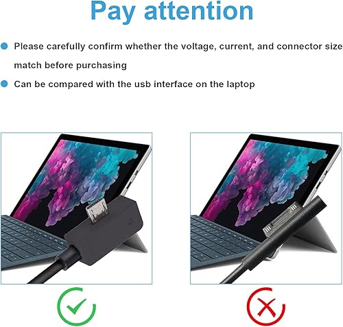 Miniatura 8 de TREE.NB Cargador para portátil Surface Pro 15V 2.58A 44W Fuente de alimentación para Microsoft Surface Book Surface Pro 876543 123 Surface Go 12 y