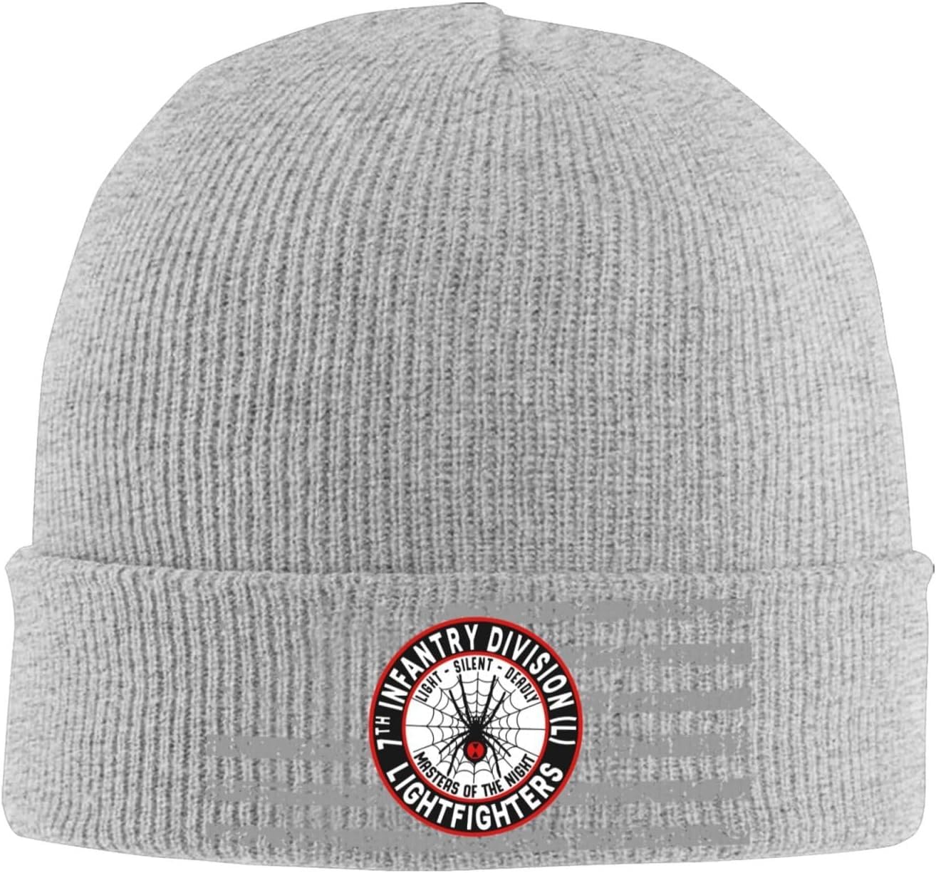 ZhanGJianPing 7th Infantry Division Knitted Hat Winter Soft Warm Beanie Hats Black