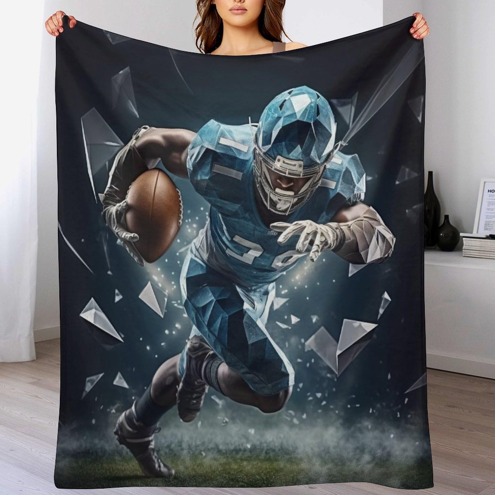 Couverture sports de rugby chaude et douillette pour soirées match sur canapé
