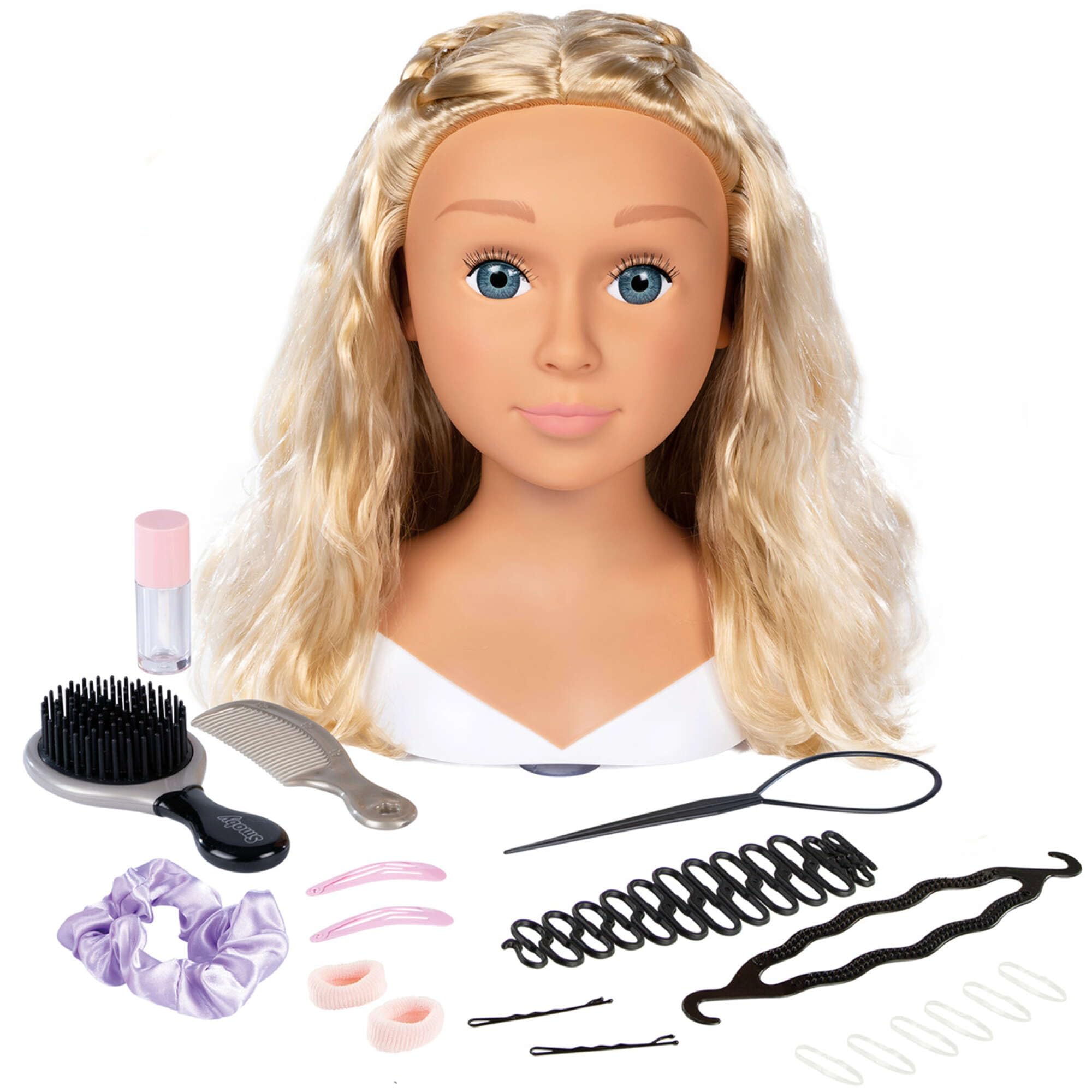 Smoby Großer Friseur-Stylingkopf Nia Haarstyling-Puppe + Zubehör