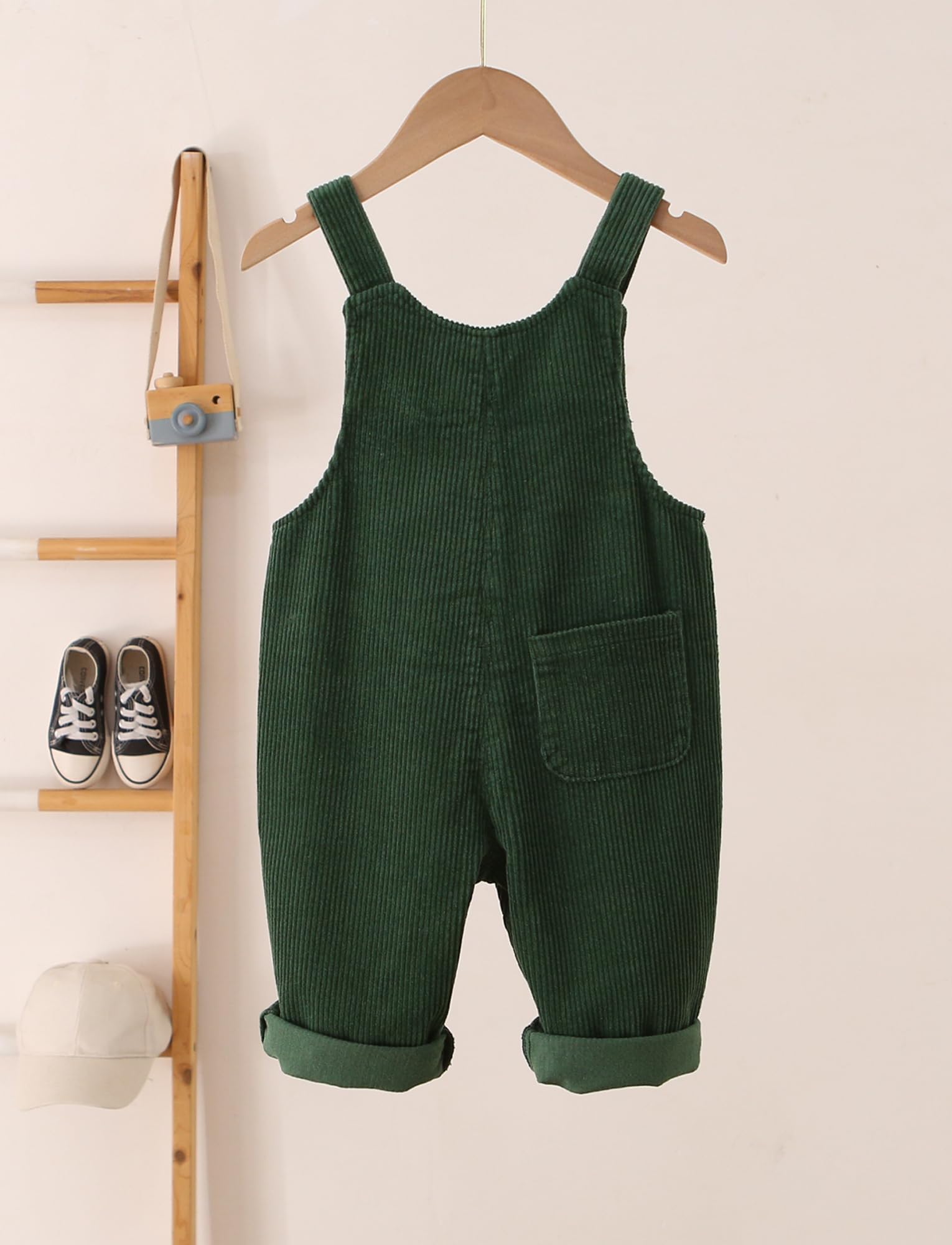 Happy Cherry - Salopette en Velours Côtelé pour Bébé Garçon Fille Combinaison Pantalon avec Bretelles Tout-petits Enfants Barboteuse Body pour Printemps Automne Hiver - 1-5 ans