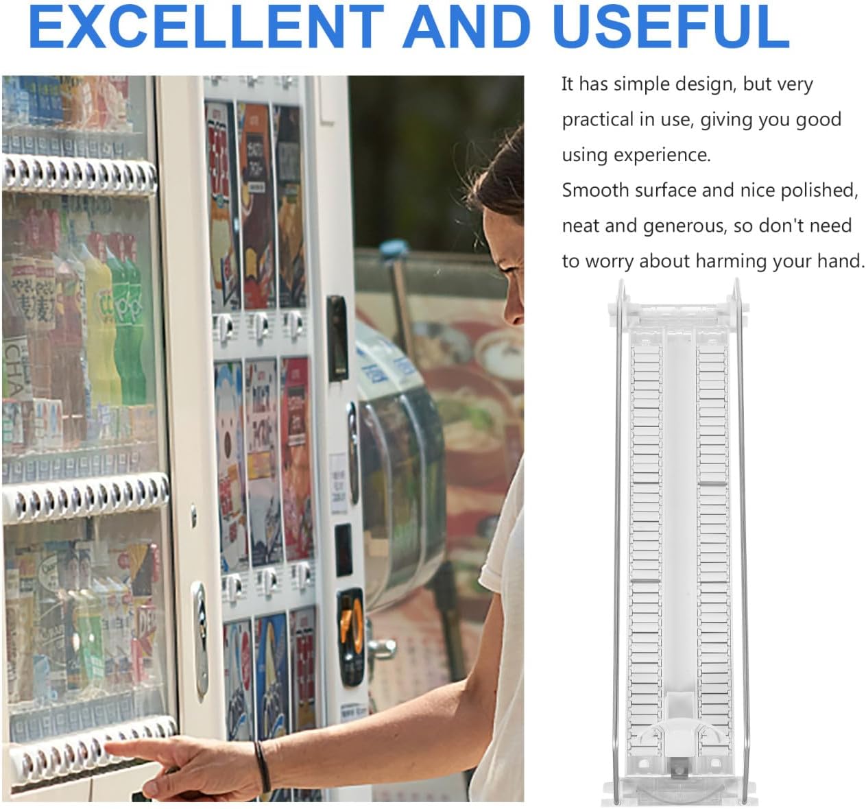 Convenient Drink Pusher Organizer Glide Dispenser for Vending Machines Supermarkets and Refrigerators Smooth-Action Can Bottle Display System