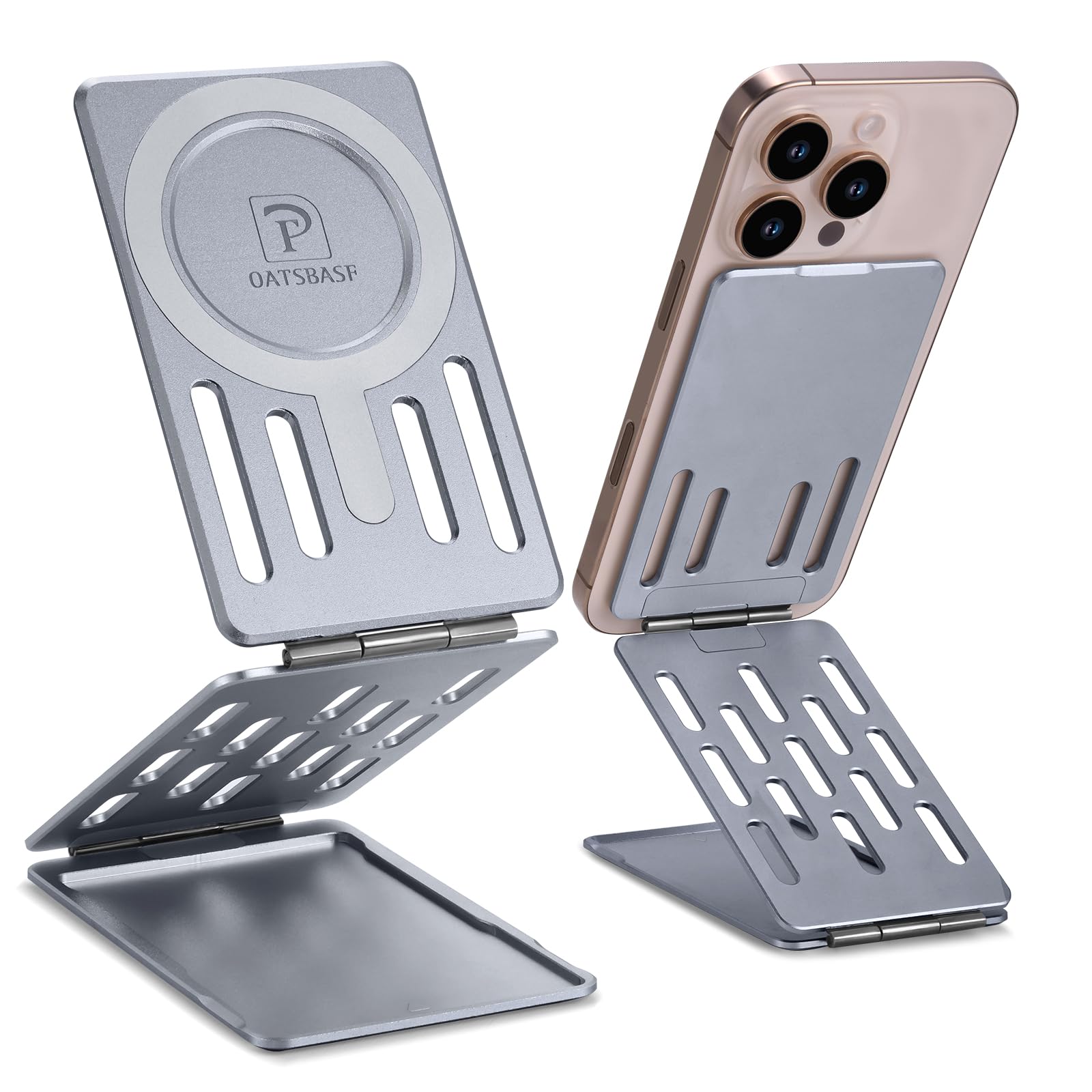 Support de téléphone réglable en métal pour bureau compatible MagSafe - 8