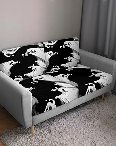 Miniatura 3 de Fundas de cojín para sofá de Halloween, funda elástica para sofá con parte inferior elástica, fundas protectoras lavables para sofá, fundas de cojín