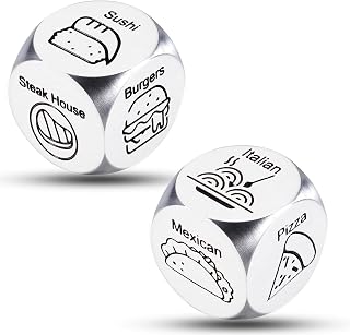 Stocking Stuffers Ideas for Him Her Couples - Date Night Food Decision Dice, Christmas Anniversary Wedding Gifts for Him Her, Funny Dinner Food Dice for Husband Wife Boyfriend Girlfriend