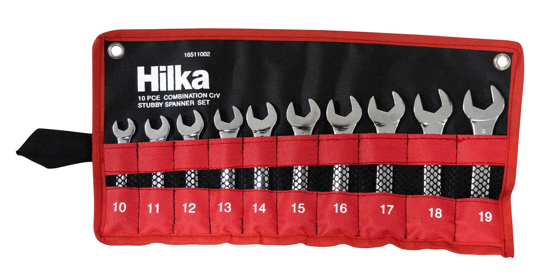Hilka Stubby Spanner Set 10Pc Metric Combination Wrench 10-19Mm 16511002 5013433651027