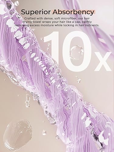 Vista 70 de Hicober Toalla de microfibra para el cabello, turbantes para secar el cabello mojado, toallas antiencrespamiento para cabello rizado para mujeres