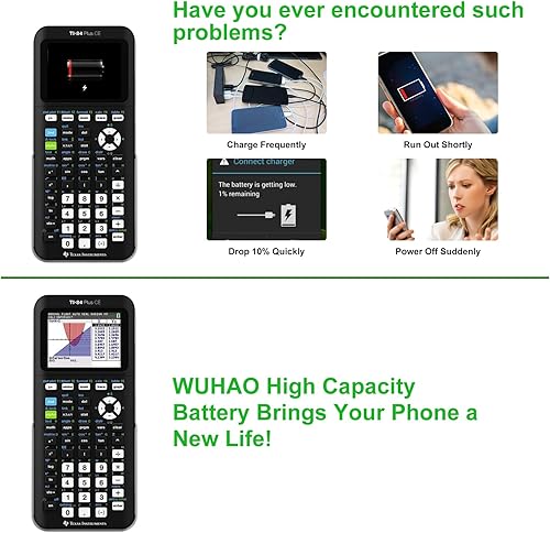 Miniatura 3 de WUHAO Reemplazo de batería TI-84 Plus CE [2025 actualizado] 1500mAh para Texas Instruments TI-84 CE/TI 84 Plus CE/TI-Nspire CX II/Color TI Nspire CX