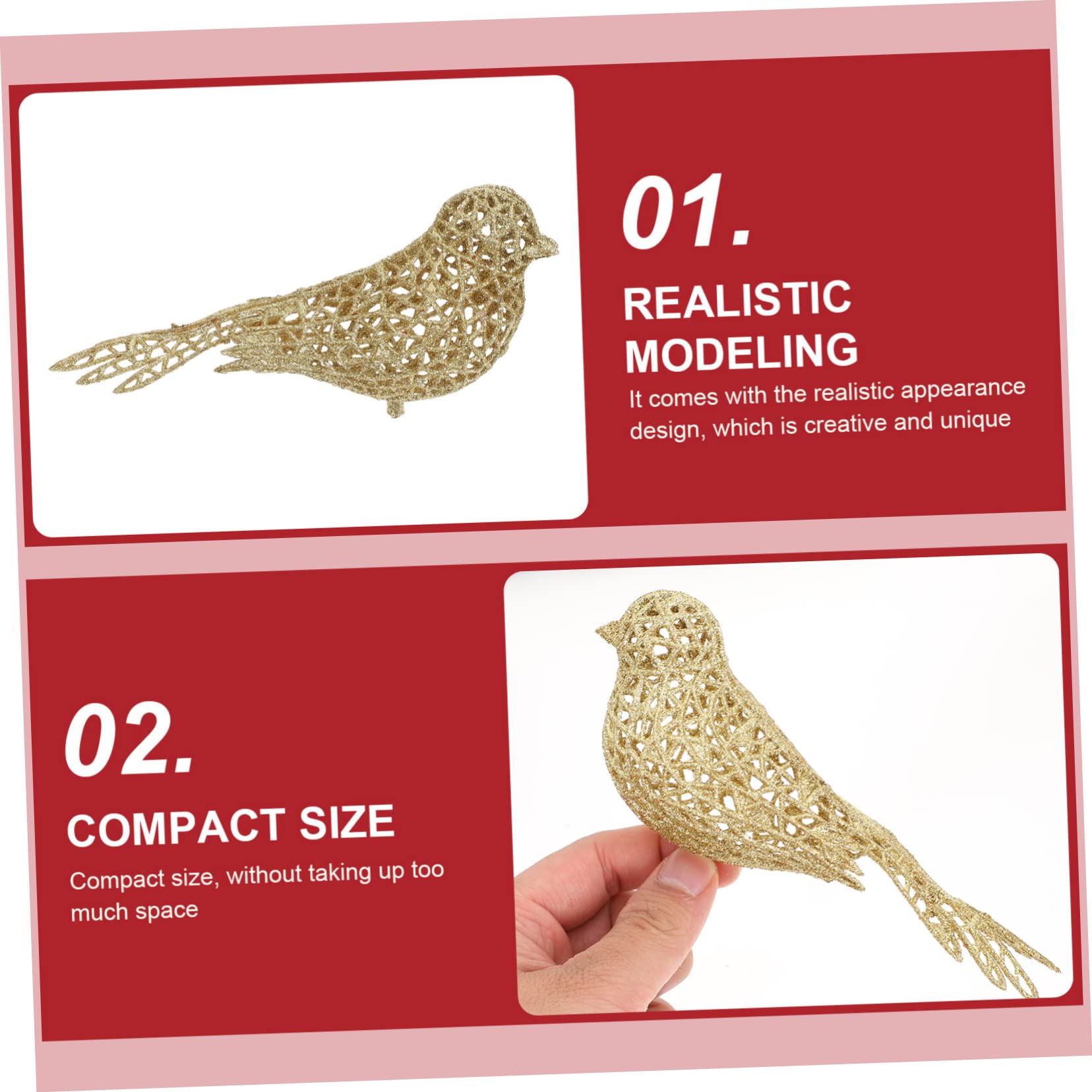 TOPBATHY 3 Set Di Decorazioni Natalizie Da Appendere Allalbero Di Natale Ornamenti A Forma Di Uccelli Set Di Ornamenti Festivi Per Lalbero Di Natale 5 Pezzi * 3