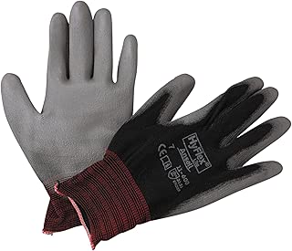 Ansell 11-600-7-BK HyFlex Lite Gloves, Size 7, Black/Gray (Pack of 12) - coolthings.us