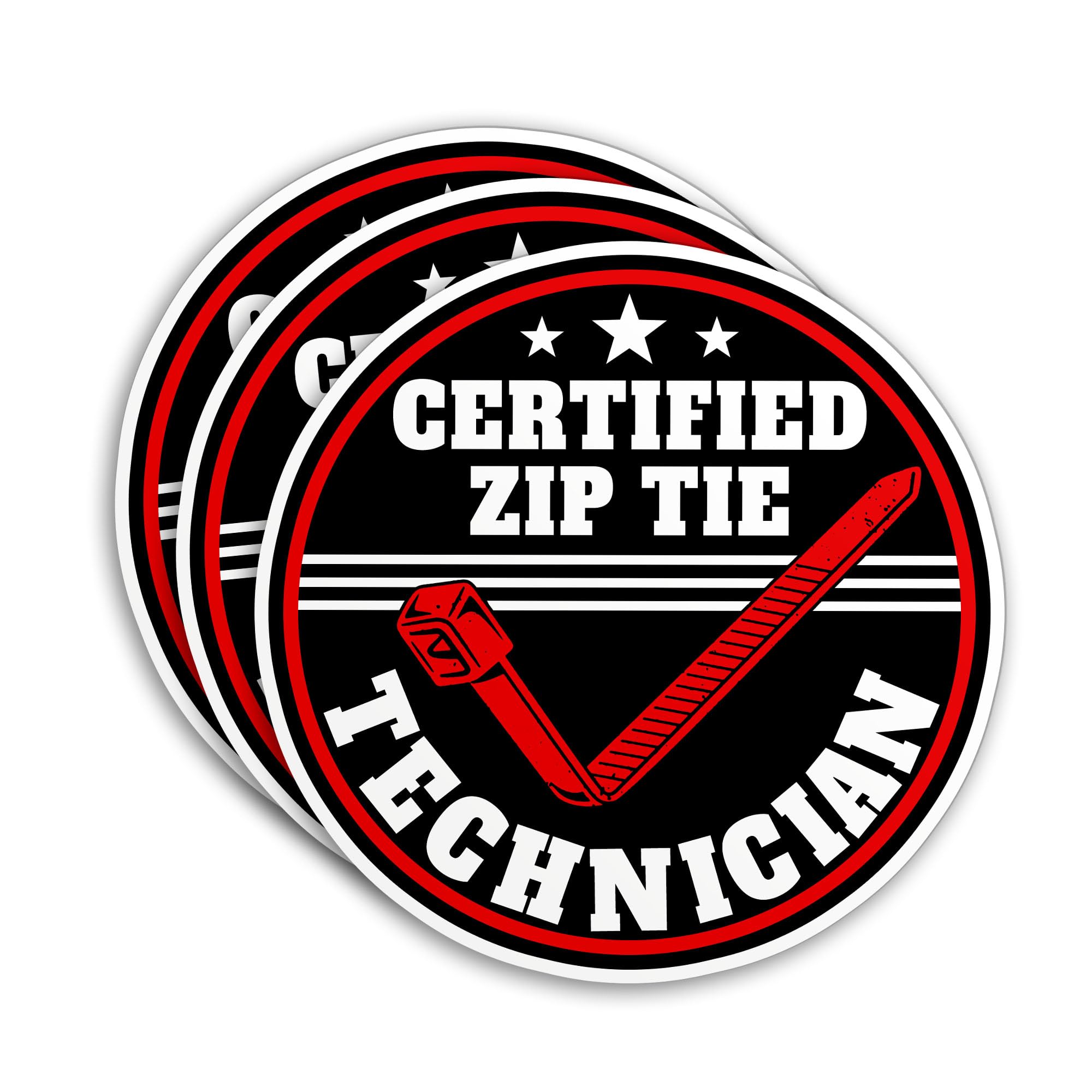 (3Pcs) Certified Zip Tie Technician Sticker Funny Zip for Construction Hard Hat Mechanic Blue Collar 2