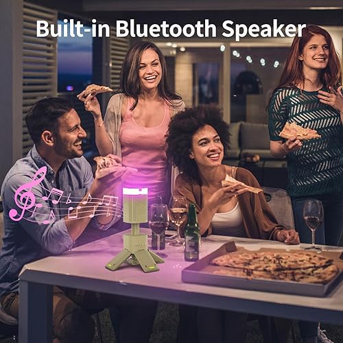 Miniatura 7 de Linterna de campamento, 14000 mAh, luces telescópicas recargables para campamento, soporte magnético integrado con altavoz, linterna LED portátil