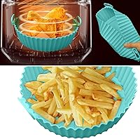 Vista 2 de AGSYFFD Sartén de silicona de silicona de 8.6 pulgadas, sartén de silicona para freidora de aire, sartén de silicona antiadherente, accesorios