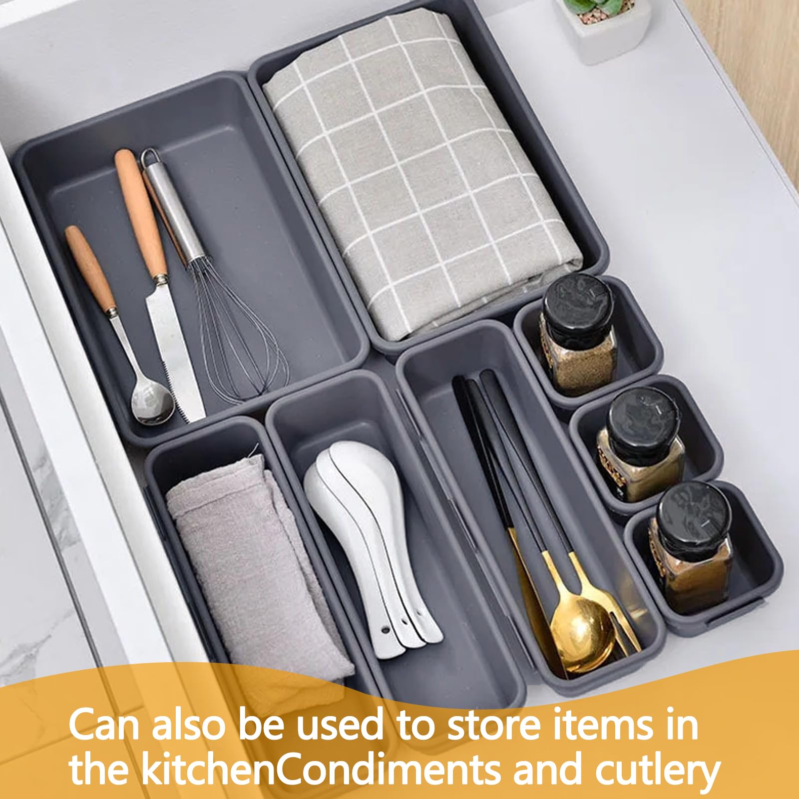 Set Di 32 Organizer Per Cassetti Ad Incastro – Divisori In Plastica, Vassoi Piccoli E Medi Per Cucina, Bagno, Ufficio