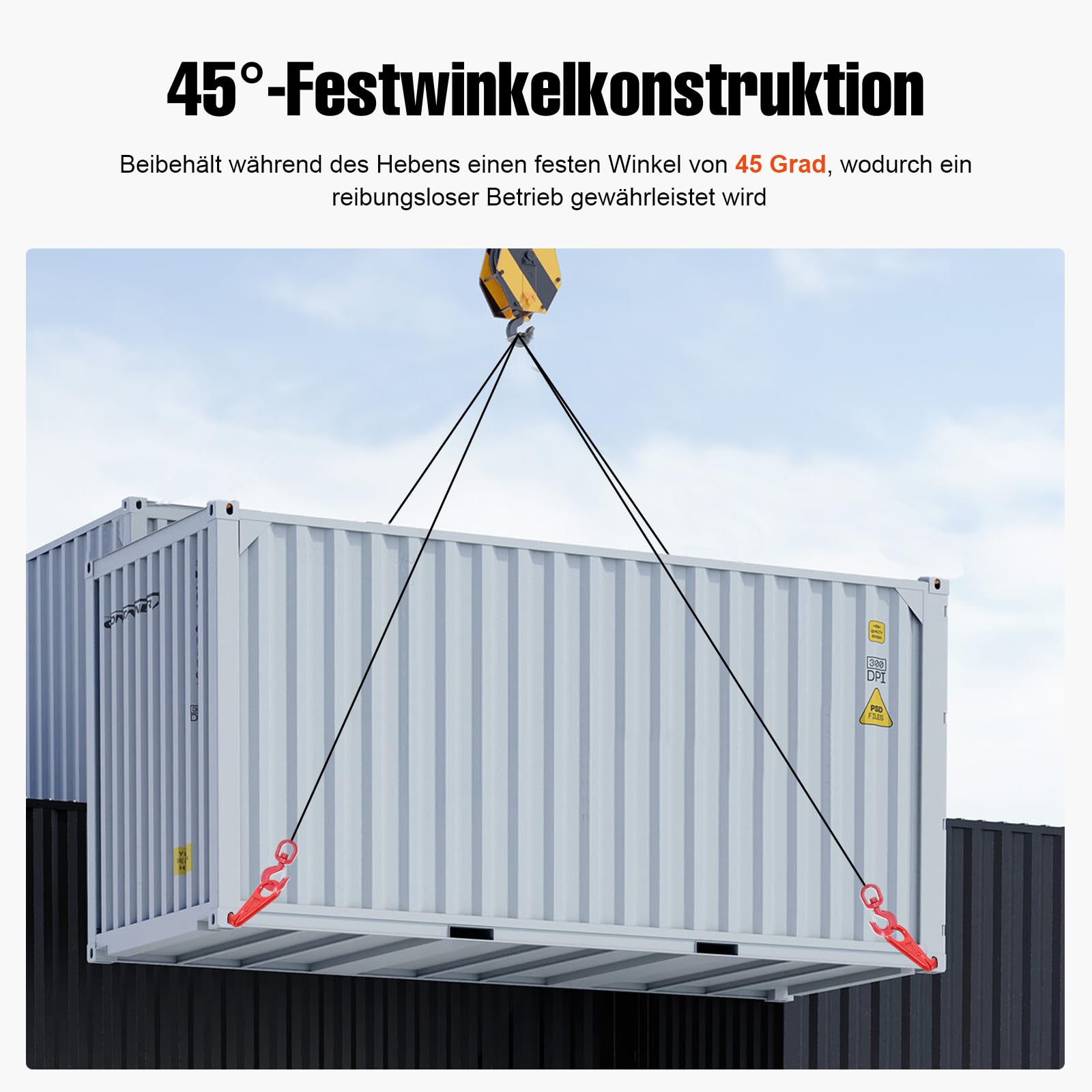 4pcs Containerhaken legierter Stahl,12.5T Tragfähigkeit (2 links+2 rechts)