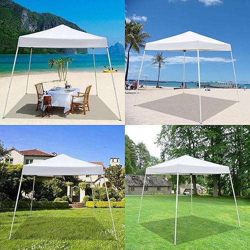 Miniatura 5 de Tienda de campaña desplegable de pierna inclinada de 10 x 10 pies para fiestas, fácil instalación para una persona, refugio instantáneo para