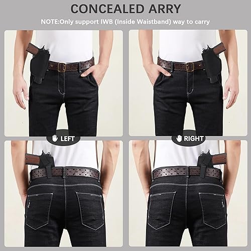 Miniatura 6 de YIQUN IWBOWB Gun Holsters for Men Women LeftRight Hand, Adjustable Concealed Carry Pistols Holster Fits Most Compact Subcompact P365 P938 Glock 19