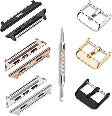 ONELANKS Watch Adapter Connector kit for Apple Watch Bands 38mm 40mm 41mm, Metal Watch Buckle Clip for iWatch Strap (3 Pack)
