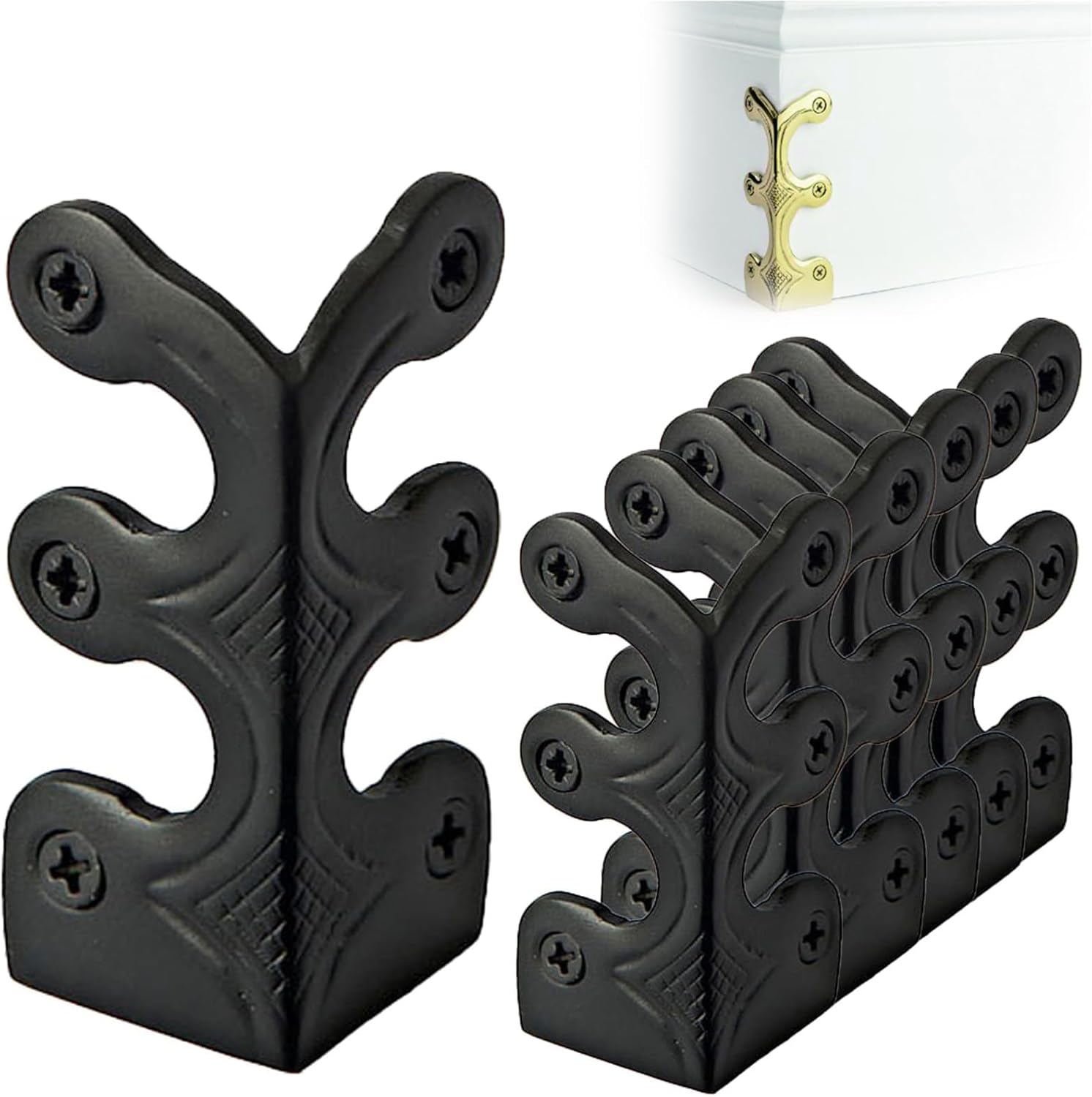 Skiffers Baseboard Corner Protectors, Solid Brass Skirting Board Corner