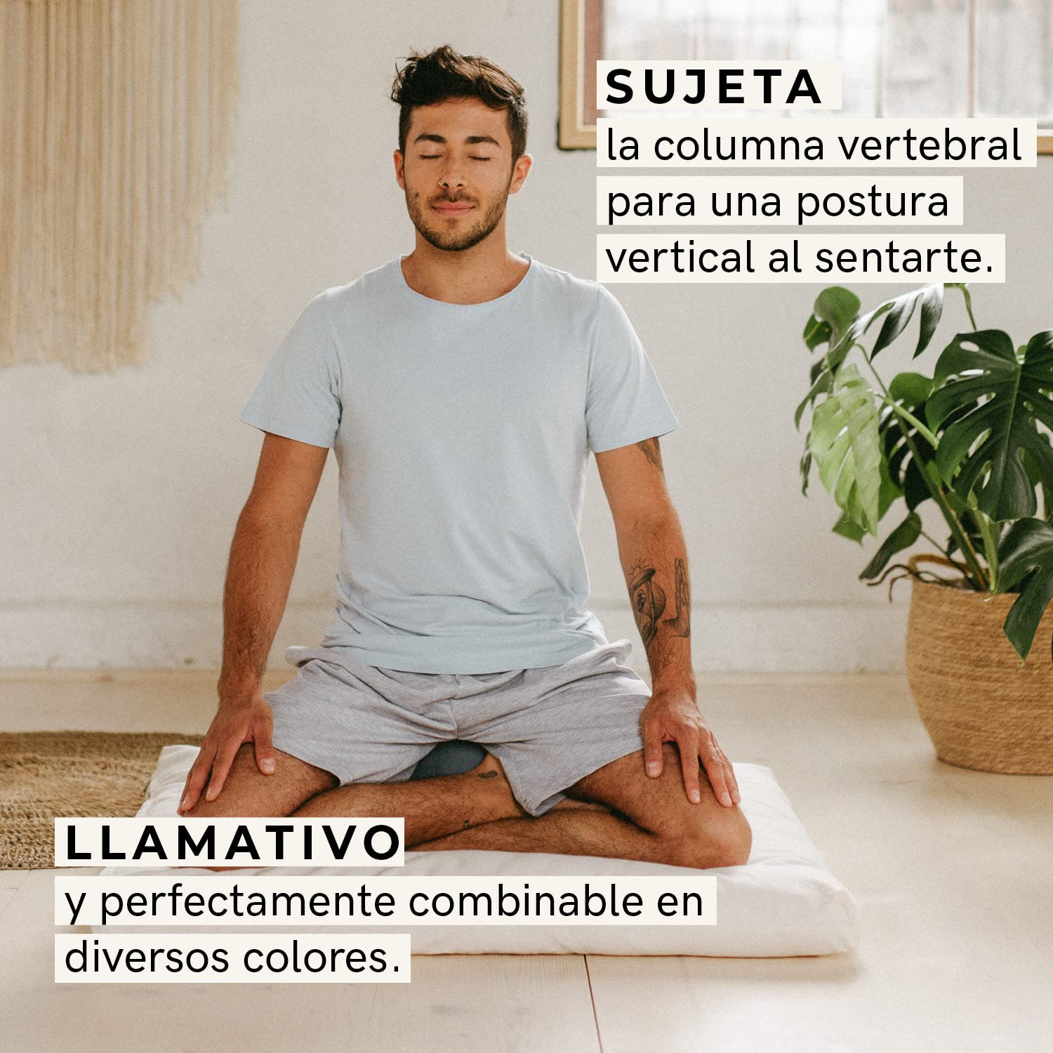 Lotuscrafts Cojin Meditacion Yoga Lotus - Altura 20 cm - Relleno de Espelta - Cubierta en Algodon Lavable- Zafu Meditación - Cojin Suelo Redondo - Cojin Yoga - Meditation Cushion - Certificado Gots