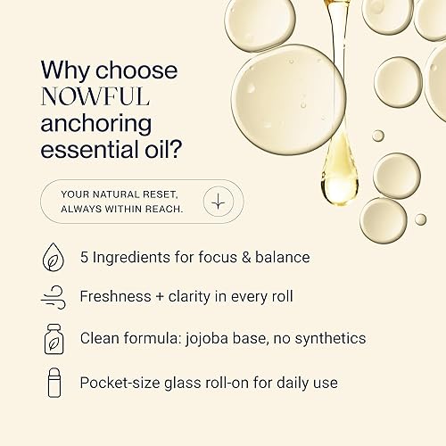 Miniatura 3 de Aceite esencial de anclaje roll-on para concentración, energía y alivio del estrés, despierta los sentidos con mezcla de aceites esenciales de menta