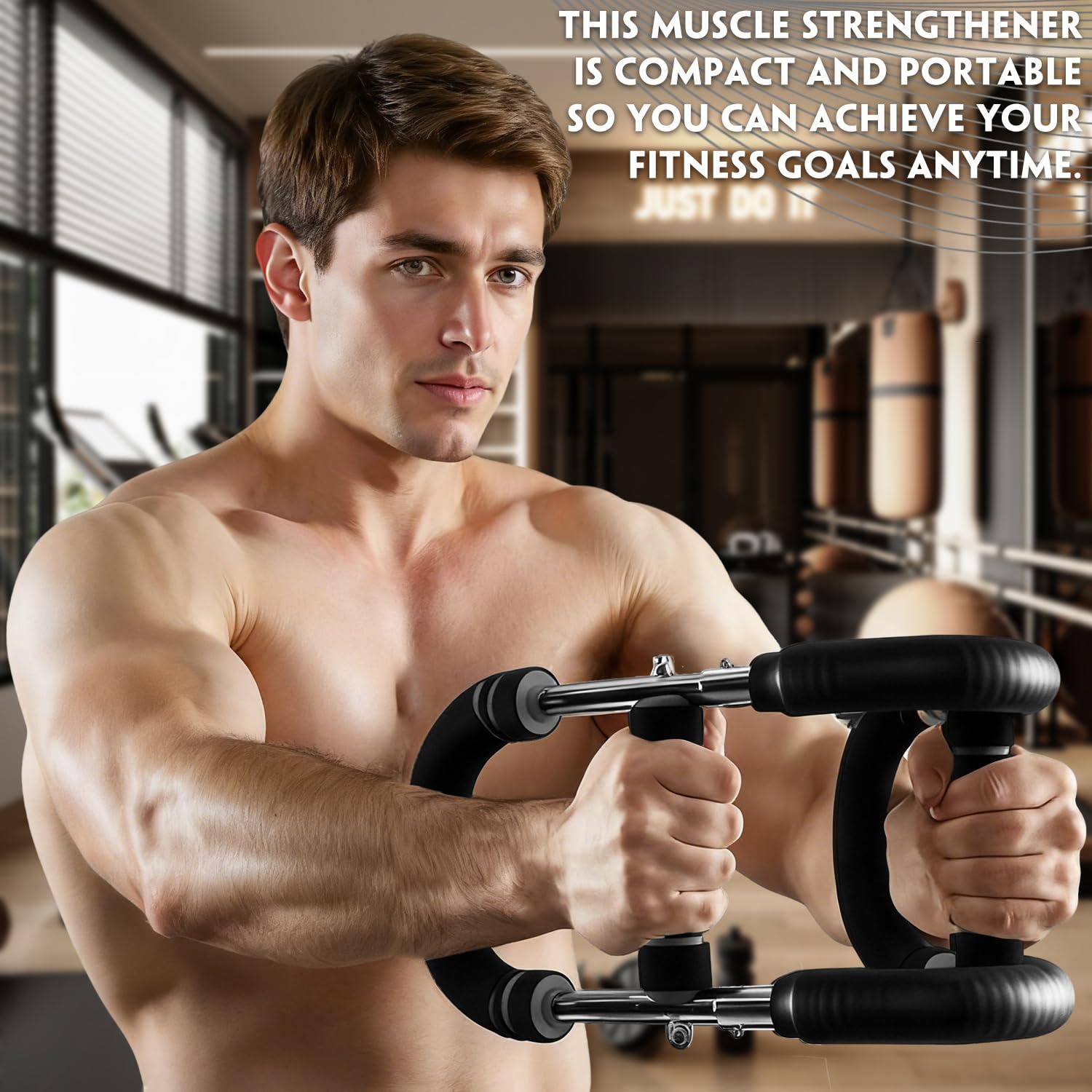 Attrezzo Fitness Portatile a Molla, Allenatore Regolabile per Braccia, Attrezzo per Esercizi a Forma di U, Attrezzo per Allenamento Del Torace, Arm Trainer, Twister Armtrainer, per il Fitness a Casa