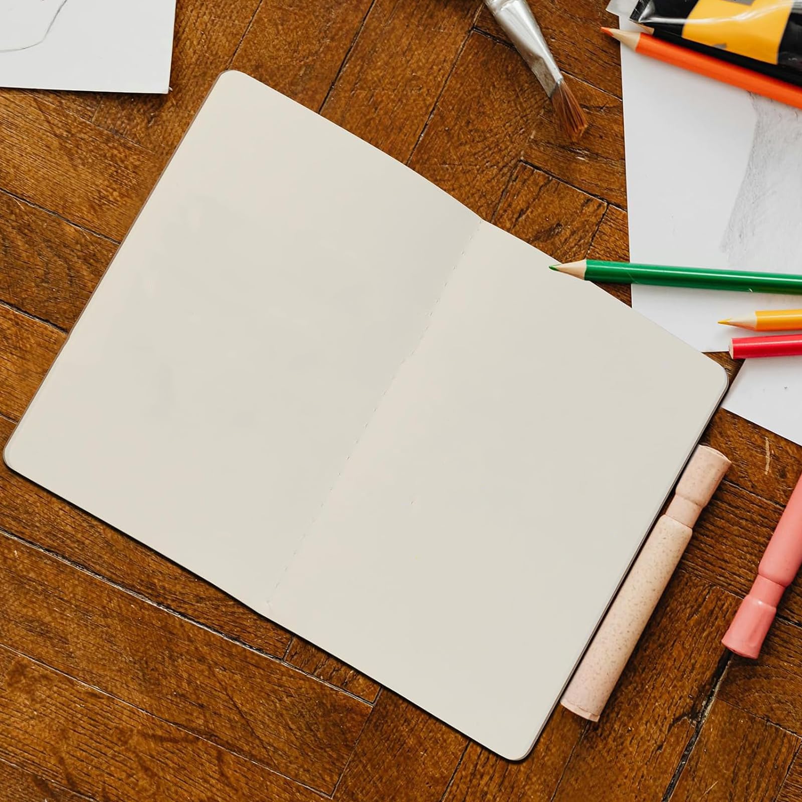 Adri 100 Cuadernos A5 lisos kraft, Páginas Blancas, Libretas de Notas para Escritura, Dibujo, Notebooks, Diario, Bloc de Notas, Escolar, Regalo, para Niños, Estudiantes.