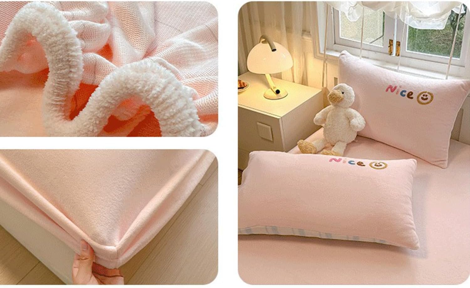 Pink,120 * 200cmFULL,LDLCYCN Velvet Mattress Protector Queen King Size Fitted Sheet Warm Mattress Cover Soft Bed Cover Dustproof Full Wrap Breathable Mattress Pad Cover Deep Pocket of 11In