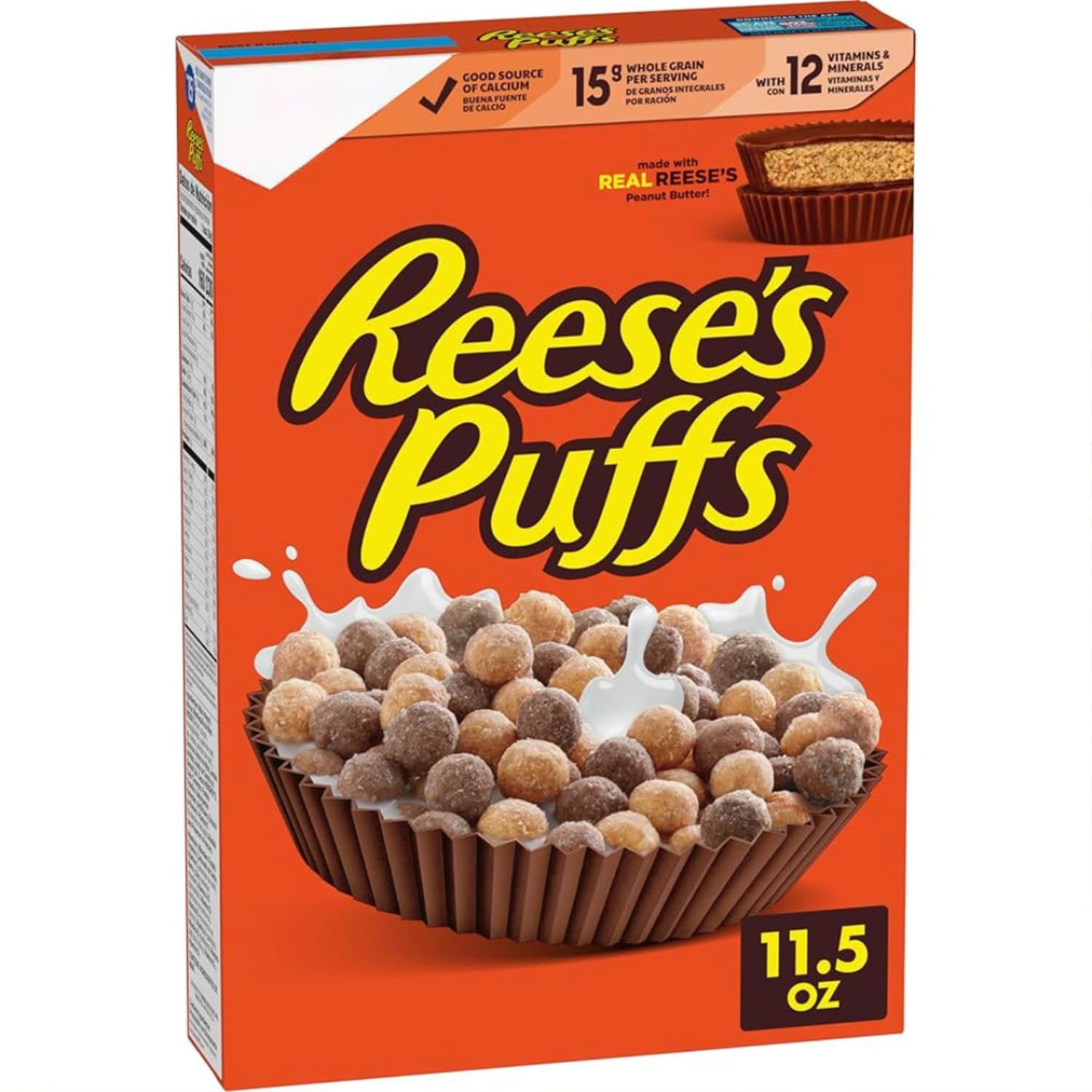 Reese Puffs Chocolate Peanut Butter Cereal Box – 11.5 oz (326 g) (Imported)-picture-19